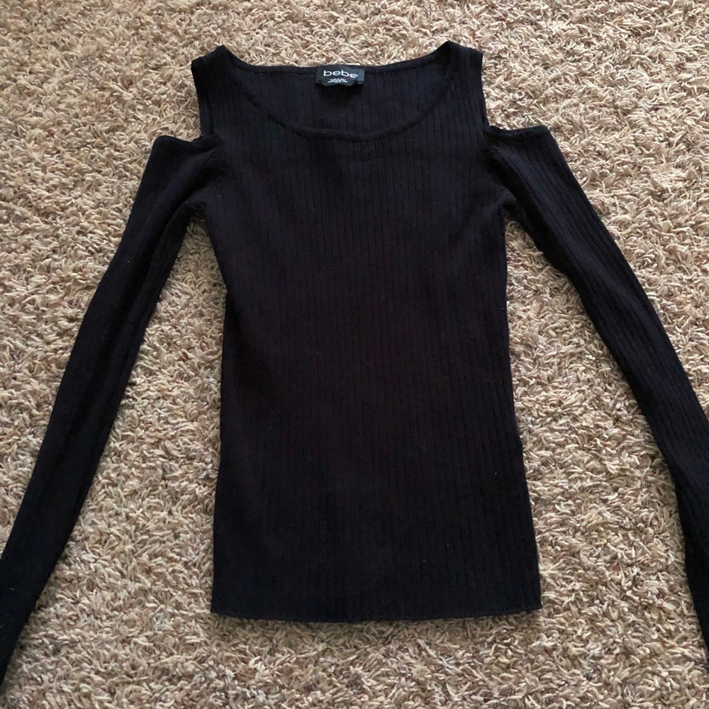 Bebe Black Cold Shoulder Long Sleeve XS
